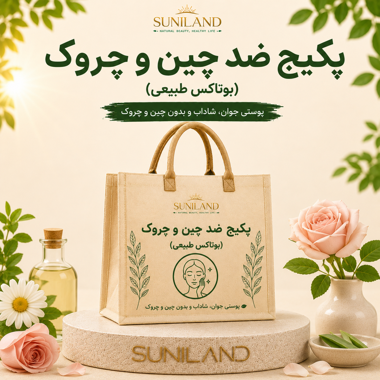 پکیج ضد چین و چروک سانی‌لند برای کمک به کاهش خطوط ریز، افزایش شادابی پوست و بوتاکس طبیعی