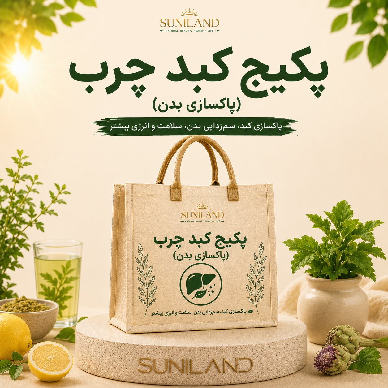 پکیج کبد چرب سانیلند برای کمک به سلامت کبد، پاکسازی بدن و بهبود عملکرد طبیعی کبد